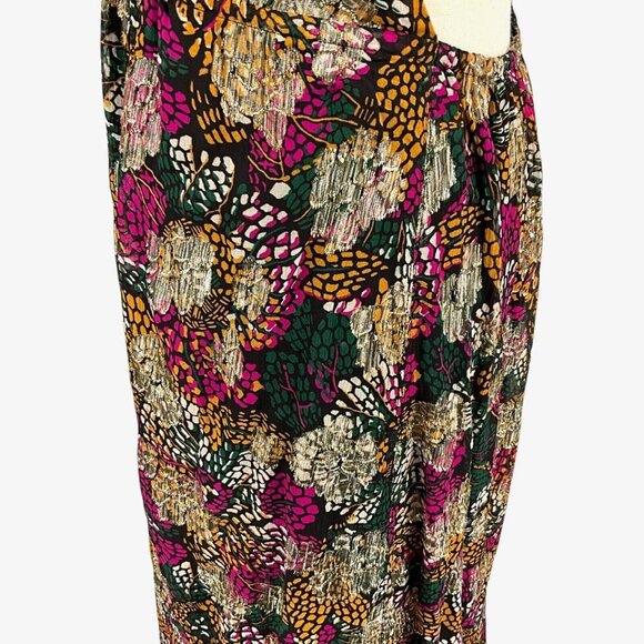 Ba&Sh Leo Woven Emerald Maxi Dress Size 3 / L Halter Metallic Open Back Prom - Picture 5 of 15